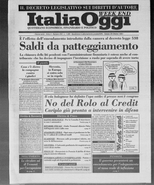 Italia oggi : quotidiano di economia finanza e politica